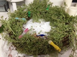 Base of spring wreath