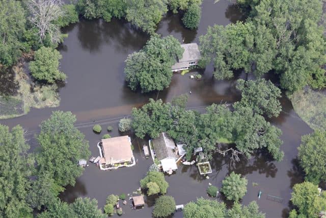 Arial View of our Home during Flood 2017