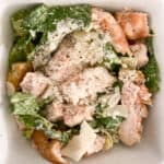 Chicken Caesar Salad in White Bowl