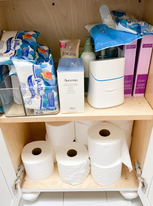 Cluttered Bathroom Cabinet