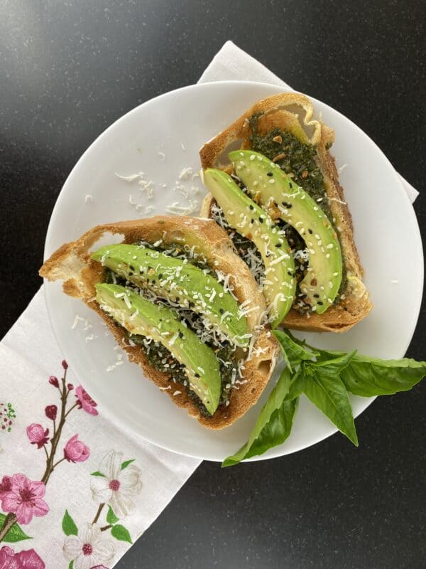 Pesto with Avocado Toast
