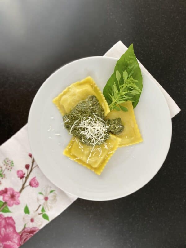 Ravioli with Pesto Sauce