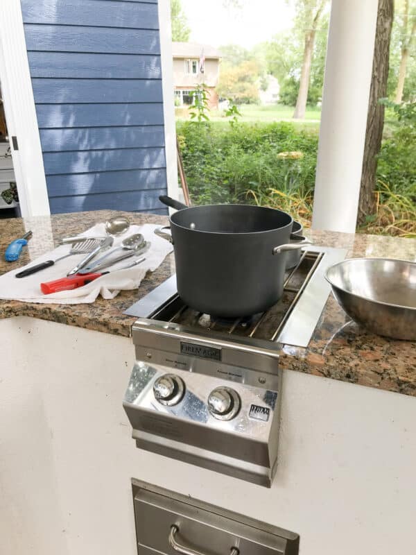 Boiling Water for Blanching so we can have fresh summer flavor all year long