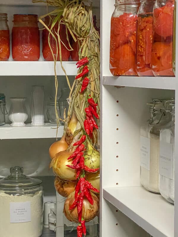 Canned Tomatoes in Pantry