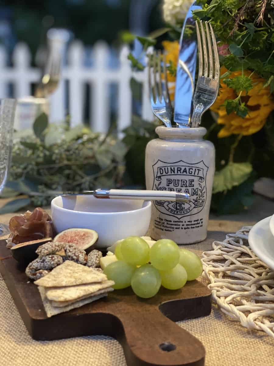 Charcuterie Boards and the English Advertising Jars holding the Flatware