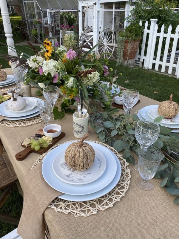 Living Large In A Small House, LLC  How to Dine Al Fresco with Fall Decor