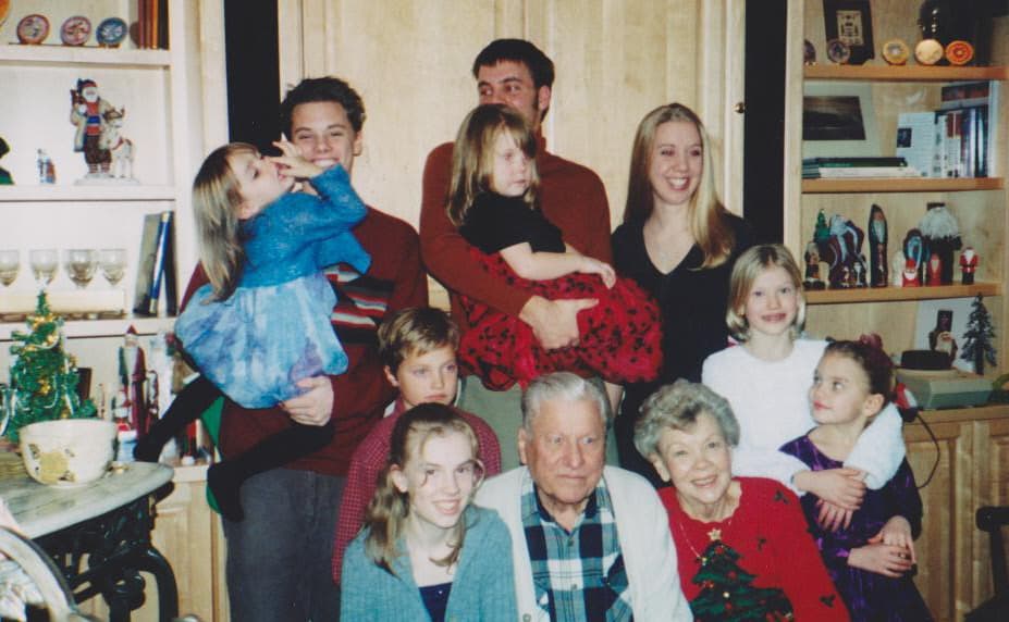 Christmas Eve and some of our kids with grandma and grandpa