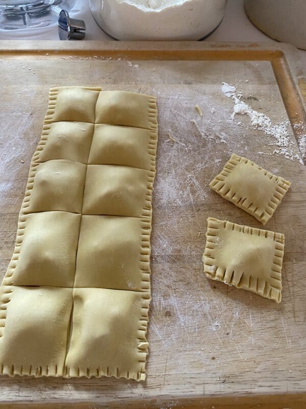 Cheesy Lobster Ravioli with Tomato Sauce