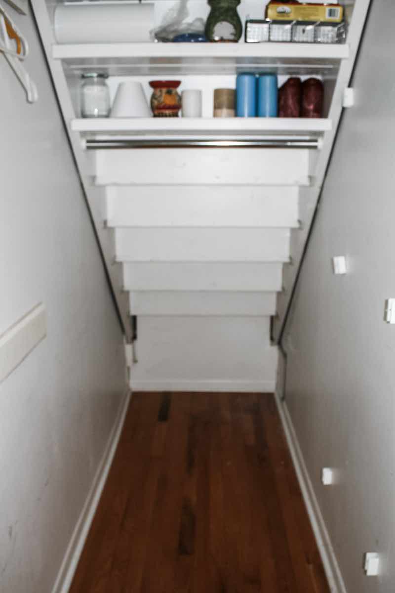 Indiri Wood: Creating Pantry Space. We added a full pantry under the  staircase!