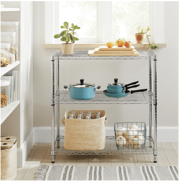 3 Tier Wide Wire Shelving Chrome - Brightroom™