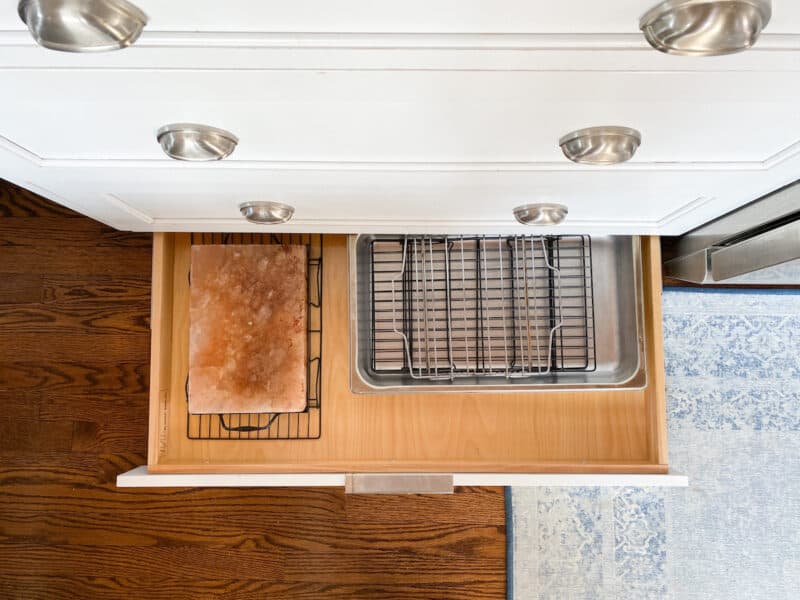 Hidden storage in your home found in the toe kicks of the cabinets in your kitchen