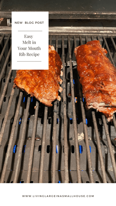 Pinterest Graphic with an overlay that says "Easy Melt in Your Mouth Rib Recipe"