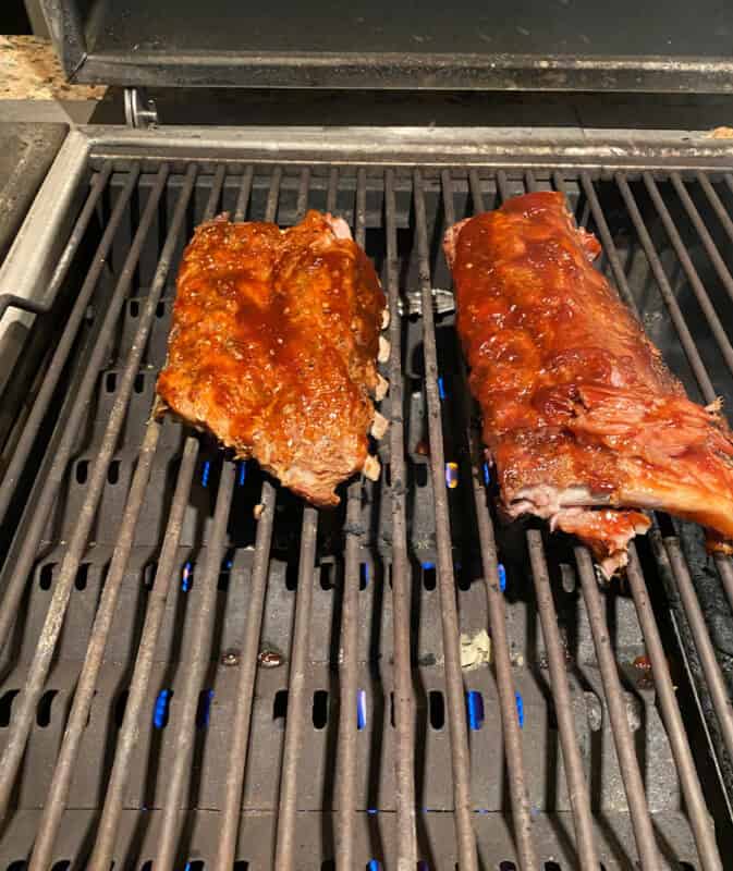 baked ribs on the grill