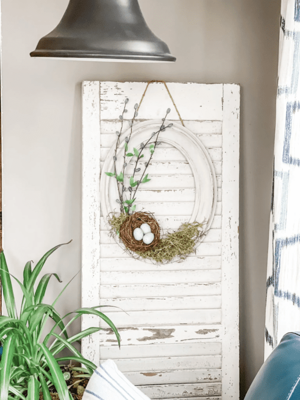 saved from salvage wood frame wreath