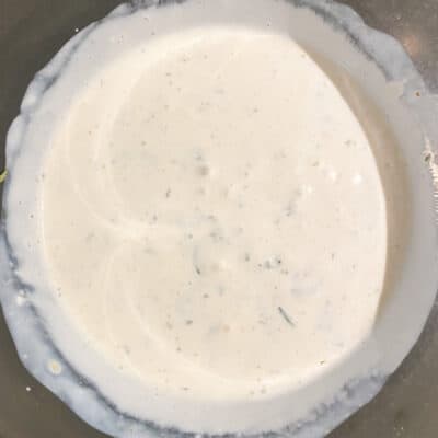 a bowl with homemade ranch dressing