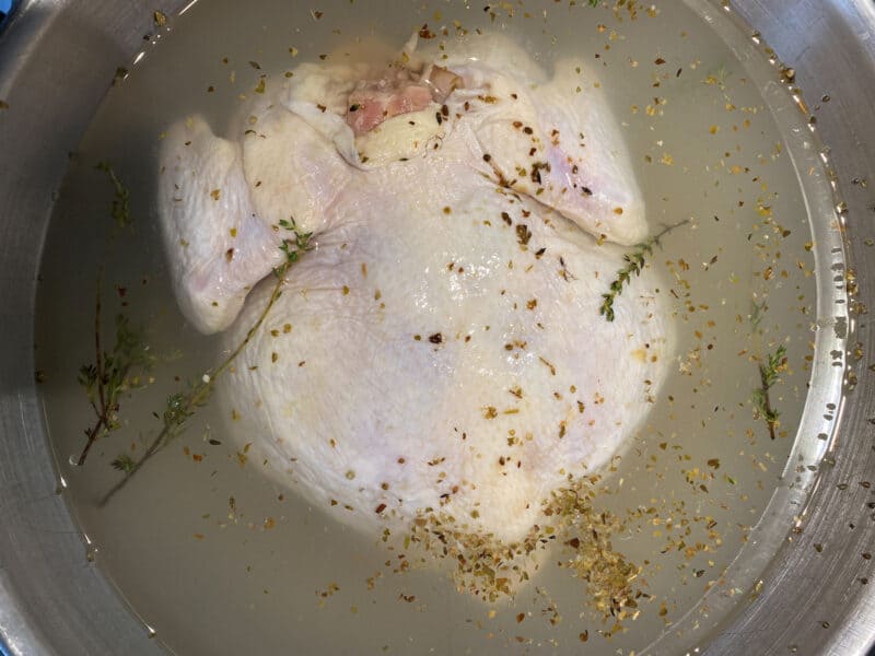 a picture of the chicken in the brine