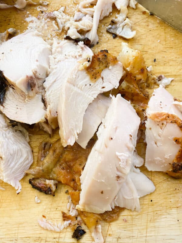 the moist chicken breast sliced up and ready to eat