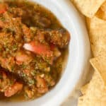 picture of my healthy restaurant style salsa with chips