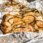 foil packet potatoes finished and open ready to eat for dinner