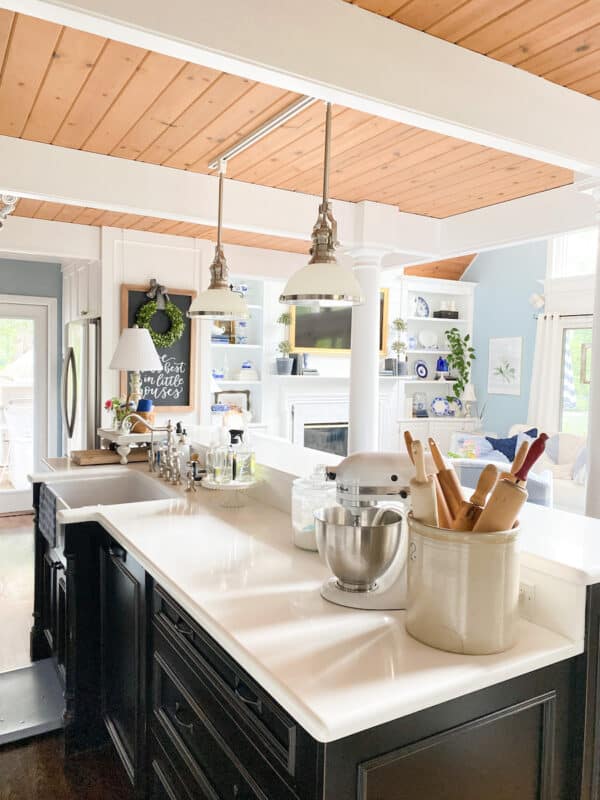 a view of my kitchen island looking into our great room. I'm hoping for great deals as I'm primed for kitchen sales during prime days