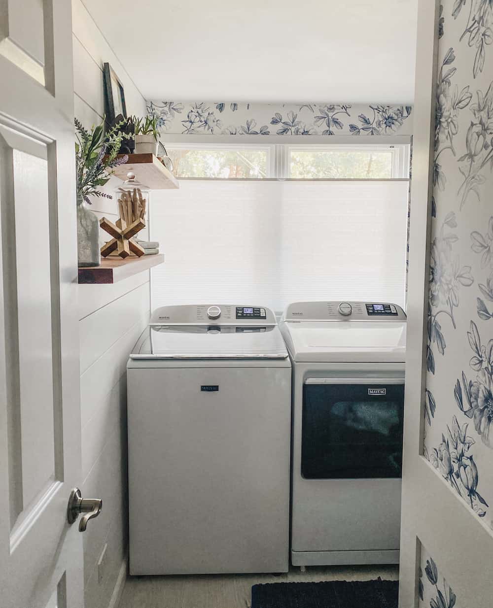 looking in the door after our small laundry room makeover