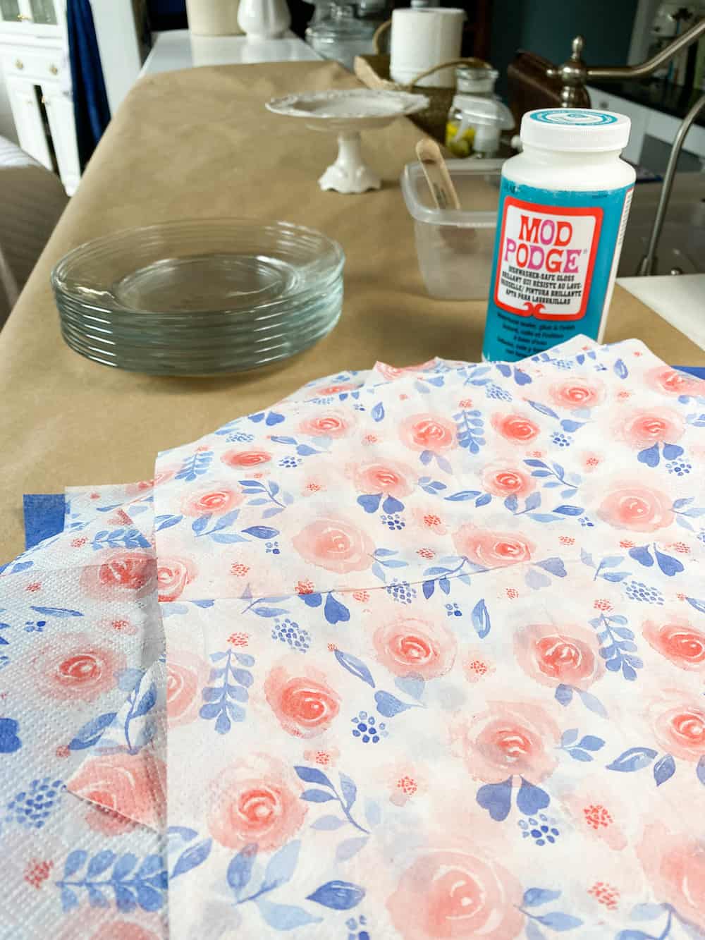 Table Top Transformation.napkin Decoupage DIY Tutorial