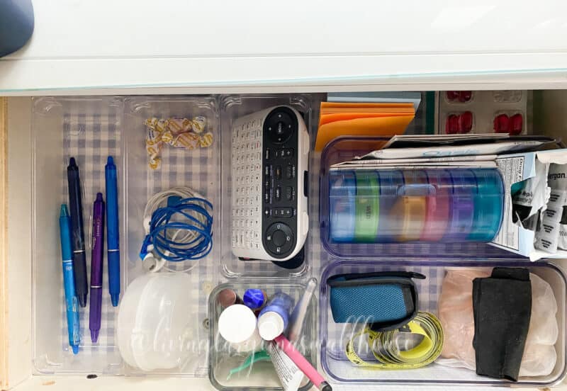 might top nightstand drawer organized with drawer organizers, one of my 37 easy bedroom organizing ideas