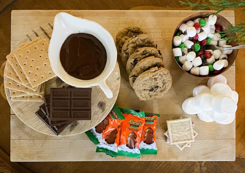 S'More Charcuterie Board for holiday entertaining on a budget