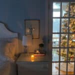 How to create a cozy bedroom at christmas time with a christmas tree twinkling in our room