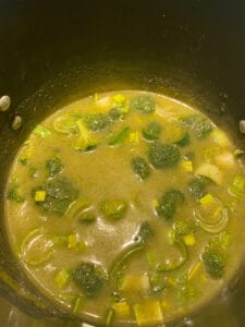 added more vegetables to the pureed potatoes, broccoli, leek and chicken broth pureed soup