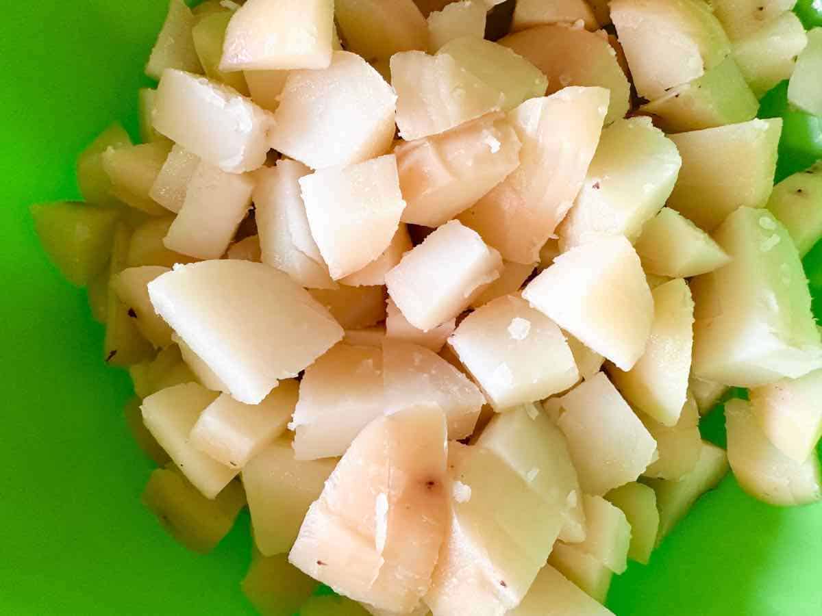 cooked, diced potatoes for potato chicken dill pickle salad
