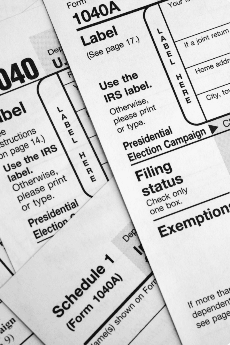 photo of tax forms