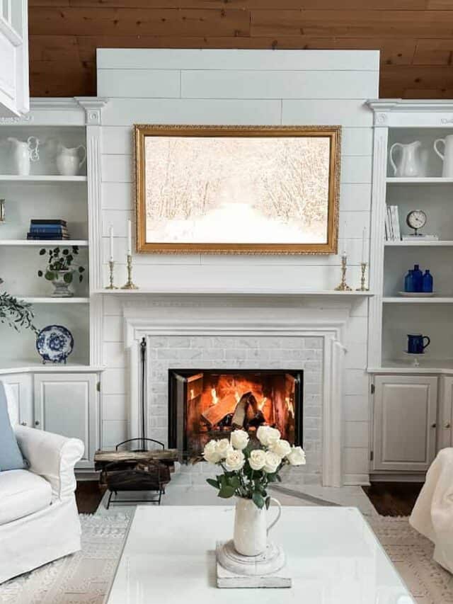 Glam Fireplace Update on  A Budget