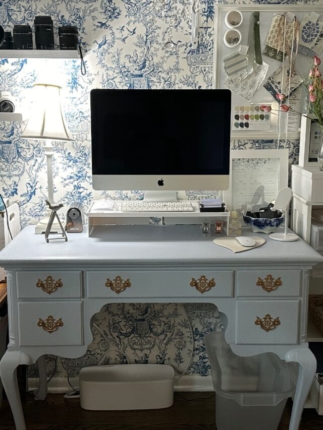 Desk Painted with Upward: Sherwin Williams Color of the Year