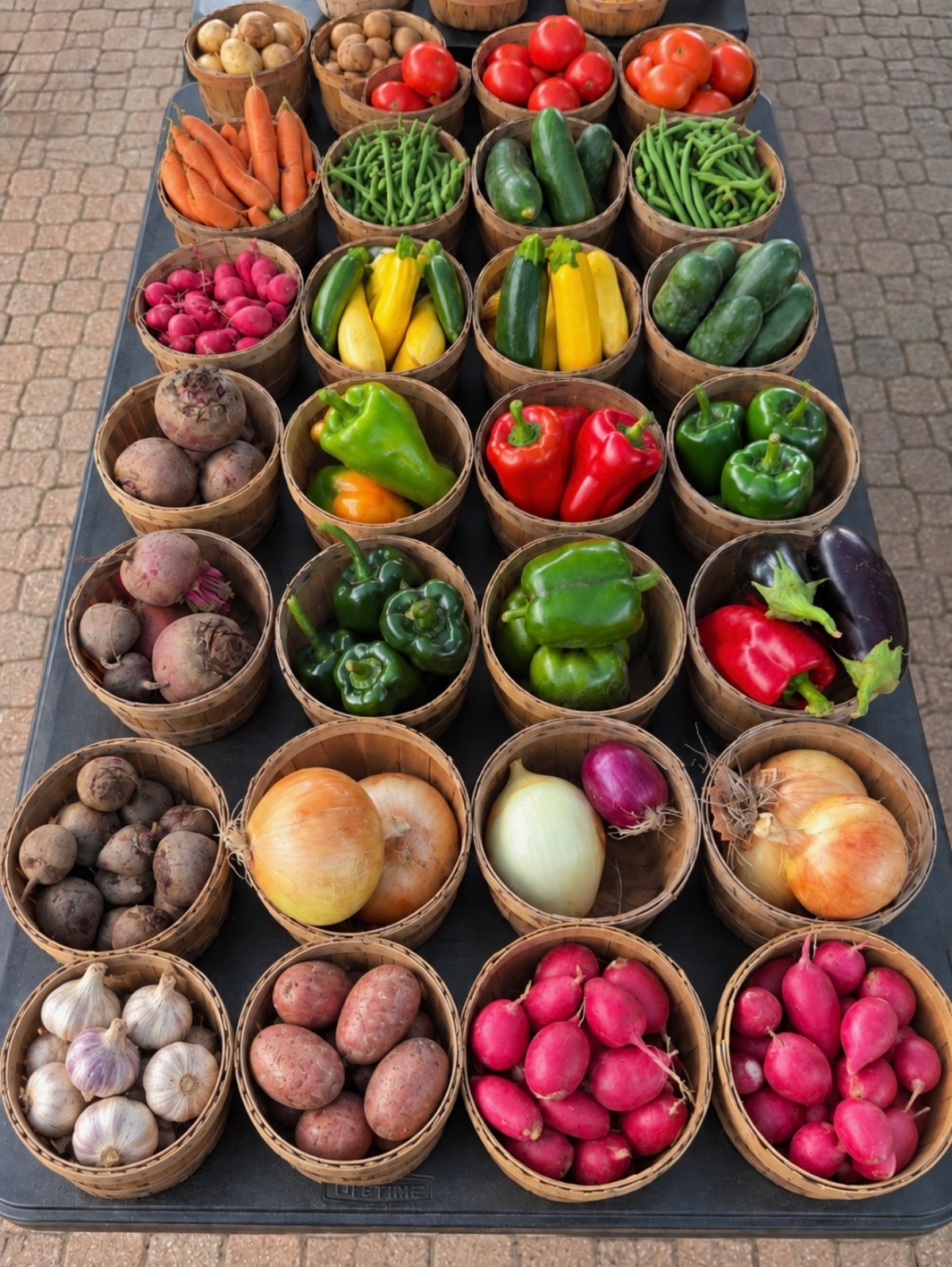 Produce stalls at the Holland Farmers Market at Eighth Street Marketplace