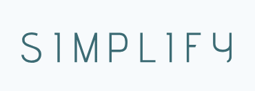 The latest word “SIMPLIFY” written in a teal, sans-serif font.